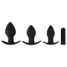 Black Velvets Lot de 3 plugs vibrants Silibutt Noirs